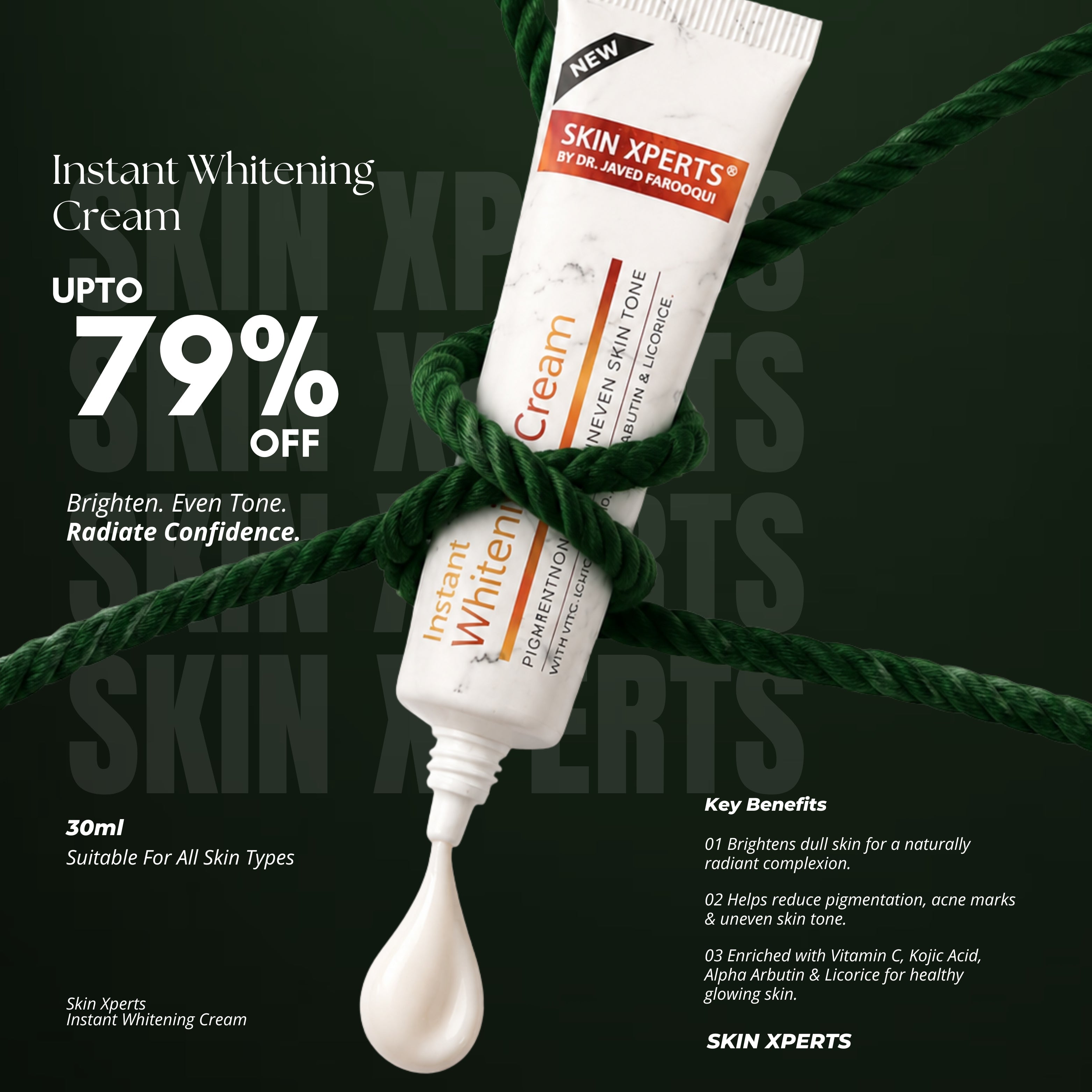 Magical Instant Whitening Cream with Rice Milk, SPF 15+ & Vitamin C